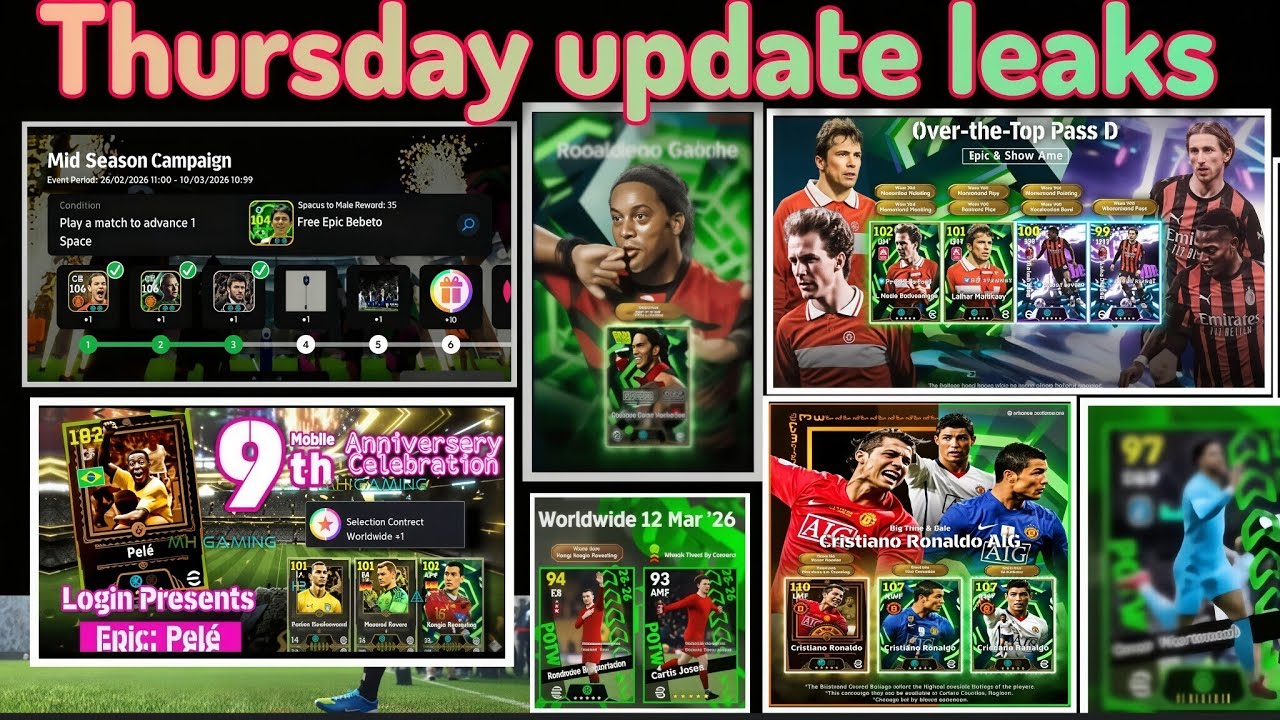 Thursday update Leaks, Big Campaign, Free Epic & Coins and Latest Updates in eFootball,Monday Epics🎁