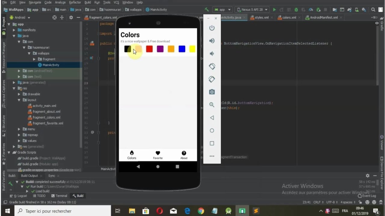 How to develop wallpaper app - android studio - load Colors - YouTube