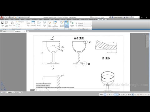 Autocad 3 Boyutlu Çizim (9) Autocad Teknik Resim Görünüş Çıkartmak