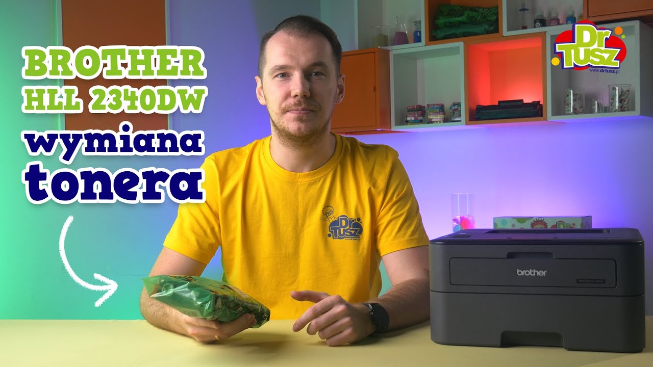 Brother HL-L2340DW - jak wymienić toner? | DrTusz.pl - YouTube