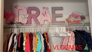 VLOGMAS DAY 8| SPEED CLEANING DAKOTAS CLOSET