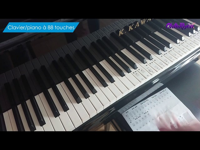 Piano, touches du clavier. Journée du piano. La musique.' Autocollant