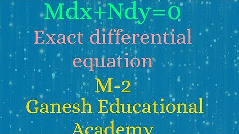 Exact differential equations in telugu