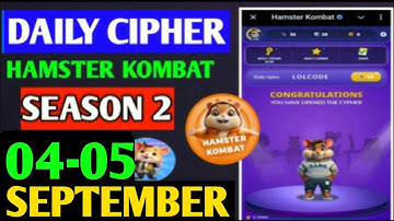 Hamster Kombat Dev Game Daily Cipher 4 September | Hamster Kombat Daily Cipher Code | Daily Combo