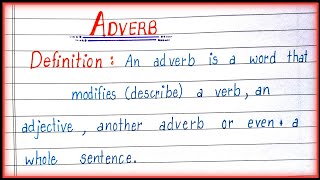 Adverb Definition with examples| Types of Adverb| Parts of Speech|