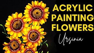Easy flower painting Using ROUND Brush Paint Floral design ✨️