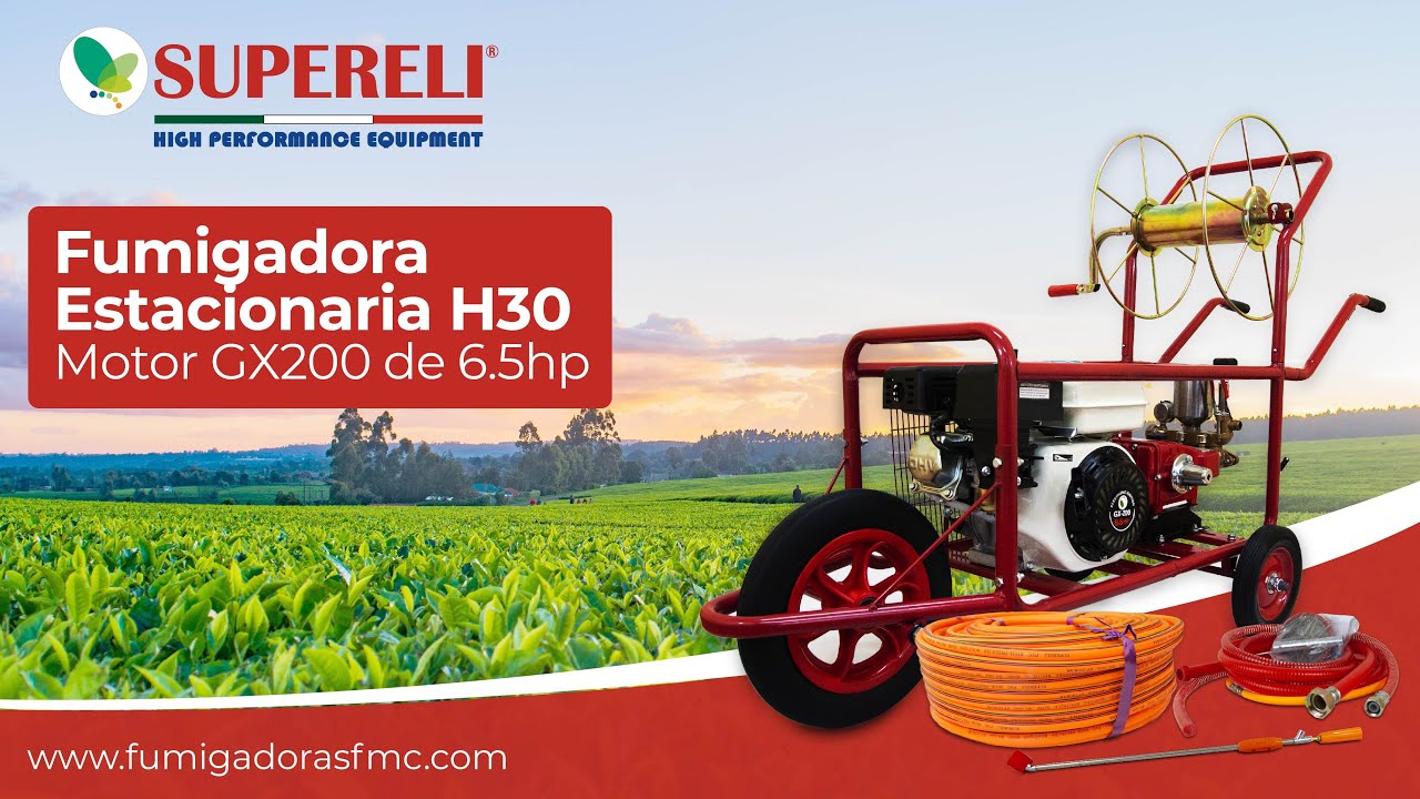 ¡NUEVA! Fumigadora Estacionaria H30Motor GX200 de 6.5hp - SUPERELI.