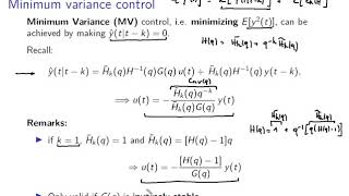 System identification (linear theory): video 6 MV control Harris index