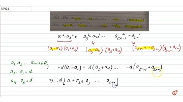 Let the sequence`a_1,a_2....a_n` form and AP. Then `a_1^1-a_2^2+a_3^2-a_4^2...` is equal to