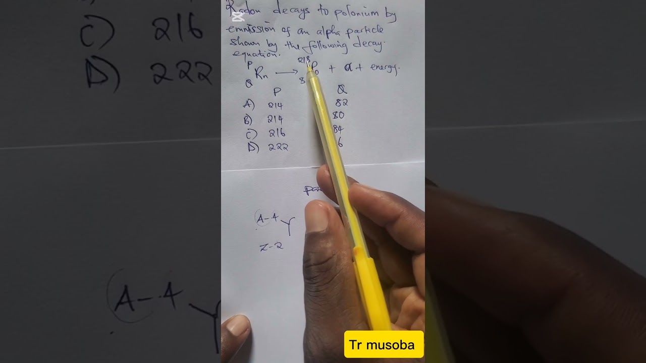 How to answer questions on emissions of  Alpha particle 