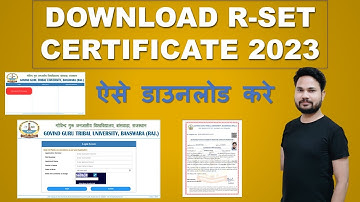 RSET CERTIFICATE OUT 2023 / DOWNLOAD RSET CERTIFICATE FROM GGTU / HOW TO DOWNLOAD RSET CERTIFICATE