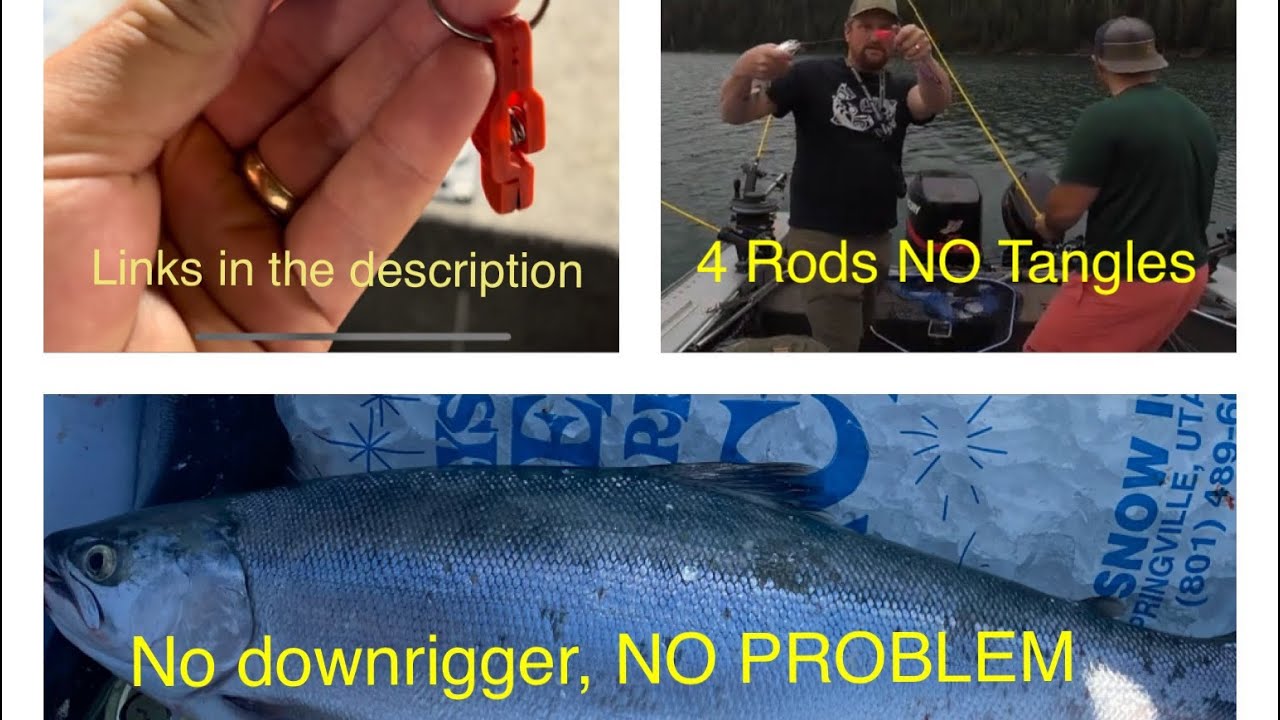 How to troll 4 rods for Kokanee without downriggers. 