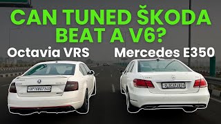 STAGE 1 TUNED OCTAVIA VRS VS MERCEDES E350 V6 : DRAG RACE