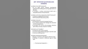 .NET INTERVIEW questions and answers | .NET interview questions #dotnet #shorts #coding  #developer