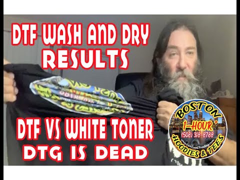 DTF transfer vs White Toner results under Heavy Washing and Hot dryer ...