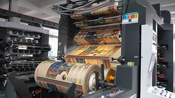 YTB-61200 6 colors high speed stack type flexo printing machine for kraft paper printing