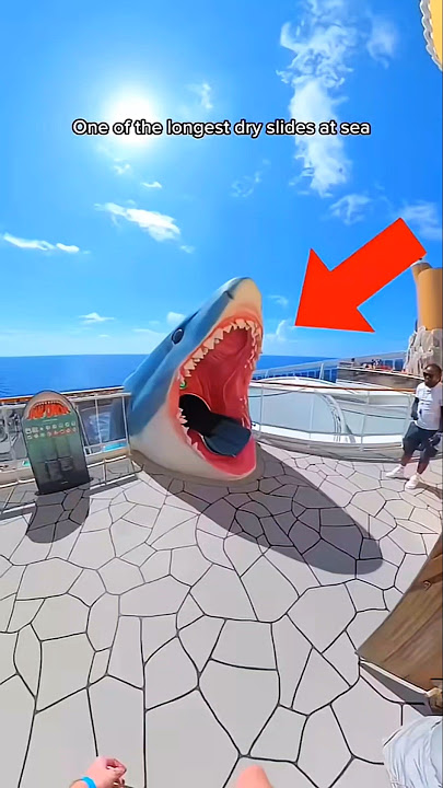 She thought it was a shark... but it was just a water slide! 😂 #shorts