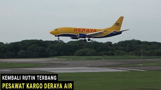 Kembali Rutin Terbang, Pesawat Kargo Deraya Landing dan Take Off di Bandara Soekarno-Hatta Jakarta