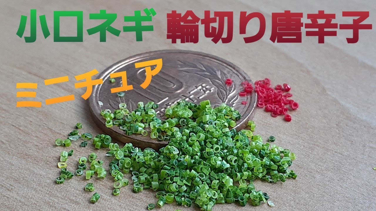 ミニチュアフード》小口ネギと輪切り唐辛子の作り方！How to make a 