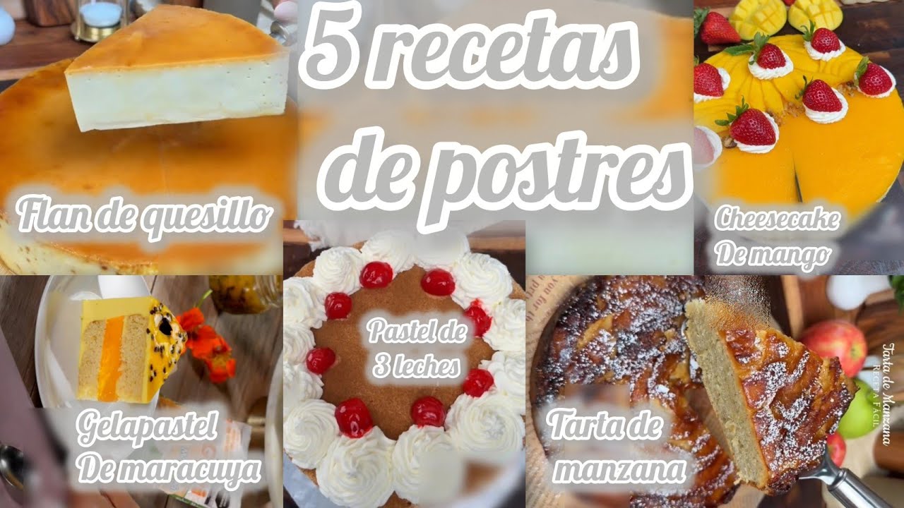 5 #recetas #faciles de #postres #flan #cheesecake #pastel #tartara #pasoapaso #tutorial #cocina