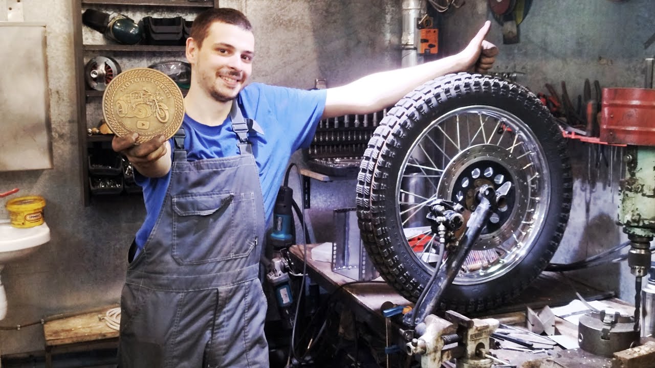 Устанавливаем суппорт на маятник коляски мотоцикла Урал Днепр - YouTube