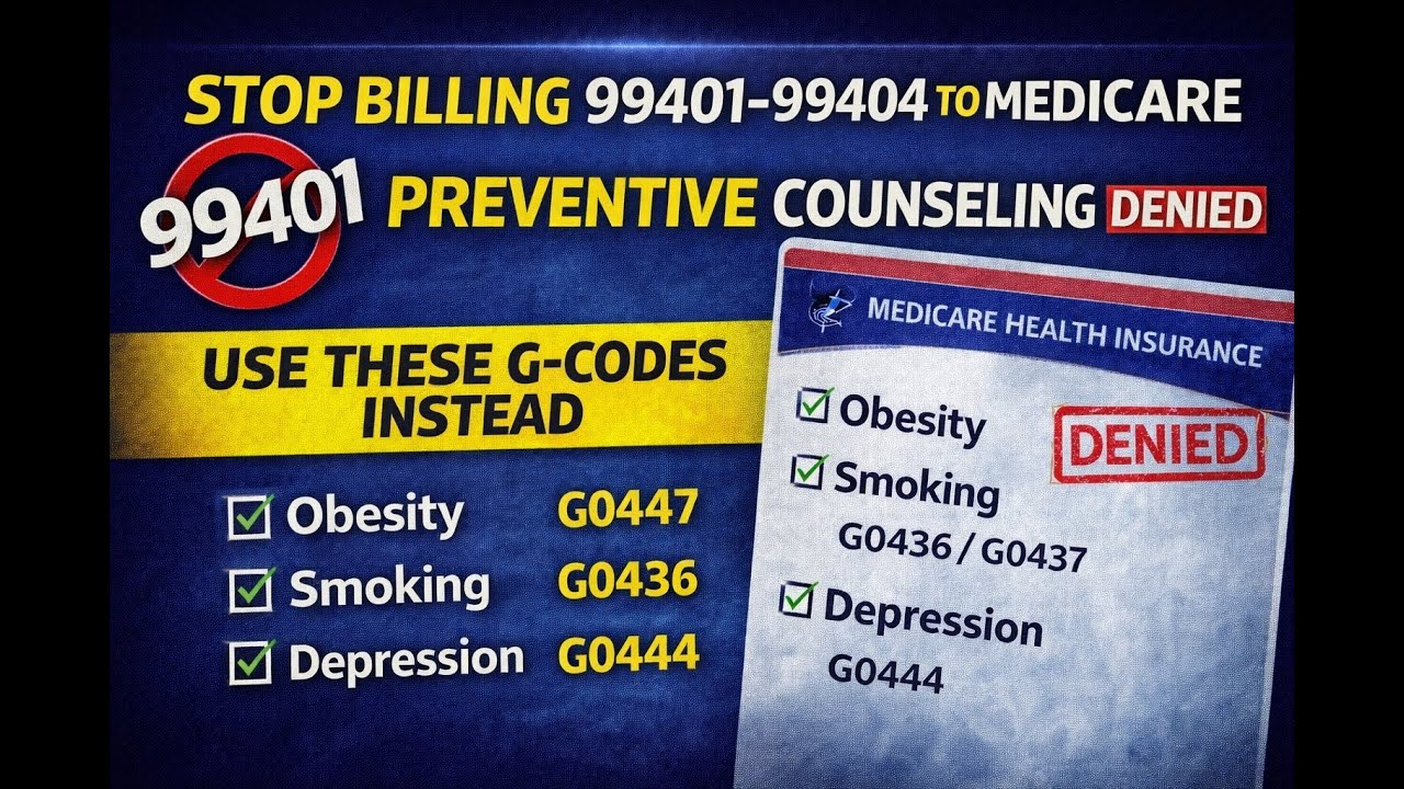 99401 Code Stop Billing 99401 to Medicare! (Obesity, Smoking & Depression Rules ...