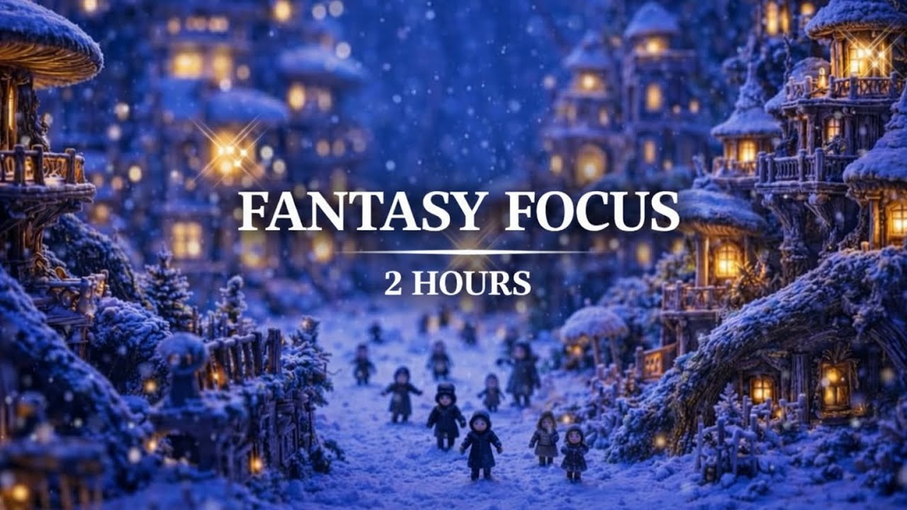2 Hours Fantasy Winter Village – Cozy Deep Focus Music
