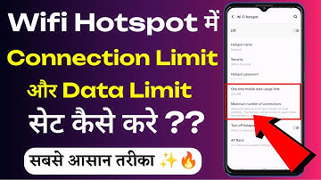 Mobile Hotspot Se Connected Device Limit Set Kaise Kare | How To Set Data Limit On Hotspot | TG