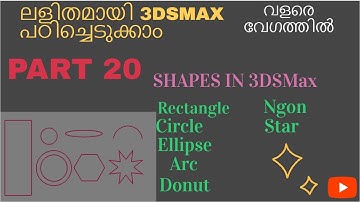 Rectangle,Circle,Arc,Ellipse,Donut,Ngon,Star in 3DSMax