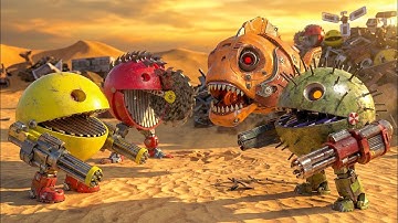 Pacman and Robot Blade Enter the Giant Robot Maze | Sci-Fi Labyrinth Adventure Stream