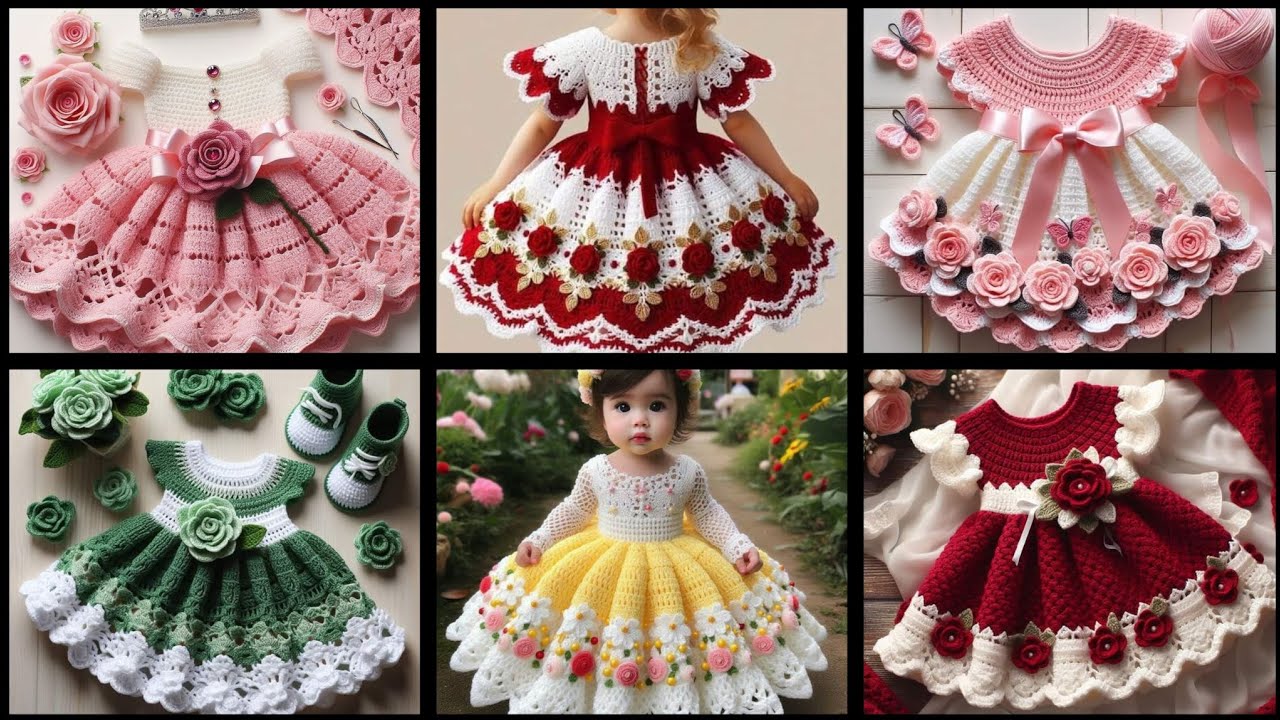 ❣️Crochet long baby girl frock ❣️ black and all trading ideas❣️❤️