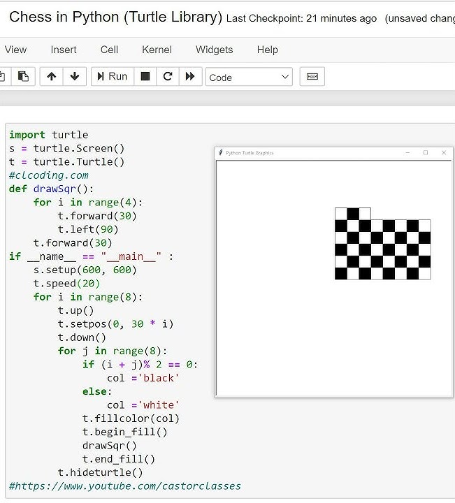 Chess in Python Turtle Library - YouTube
