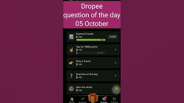 Dropee question of the day 05 October | Dropee question of the day@CryptoTechSunil