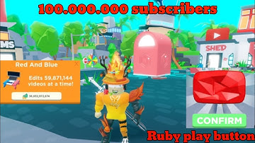 🎥youtube simulator| getting 100M Subscribers and I got A 🔴Ruby play button!