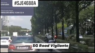 2apr2021 pie #SJE4688A mercedes e200 Failing to give way to singapore traffic police vehicle