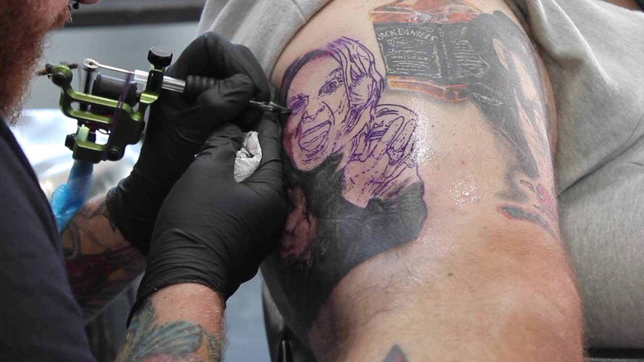 Billy V Vlogs- Ozzy Osbourne Portrait Tattoo Timelapse - YouTube