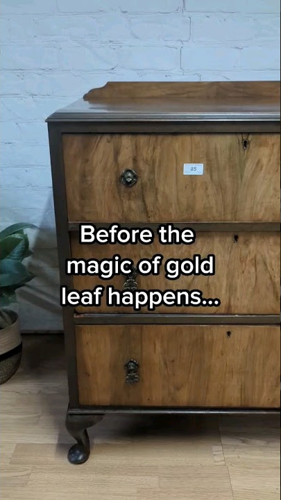 Gold leaf furniture makeover. Mid Century Modern with an artist twist!