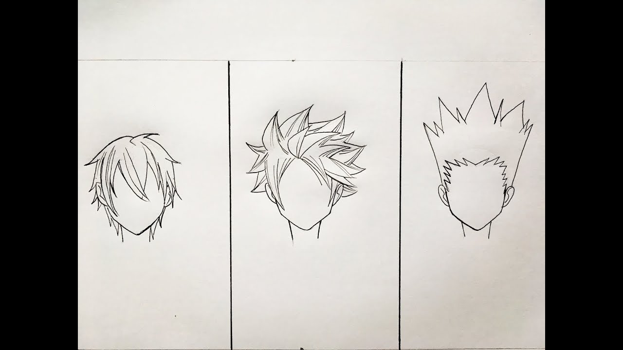 How to Draw a Manga Boy with Spiky Hair (3/4 View)