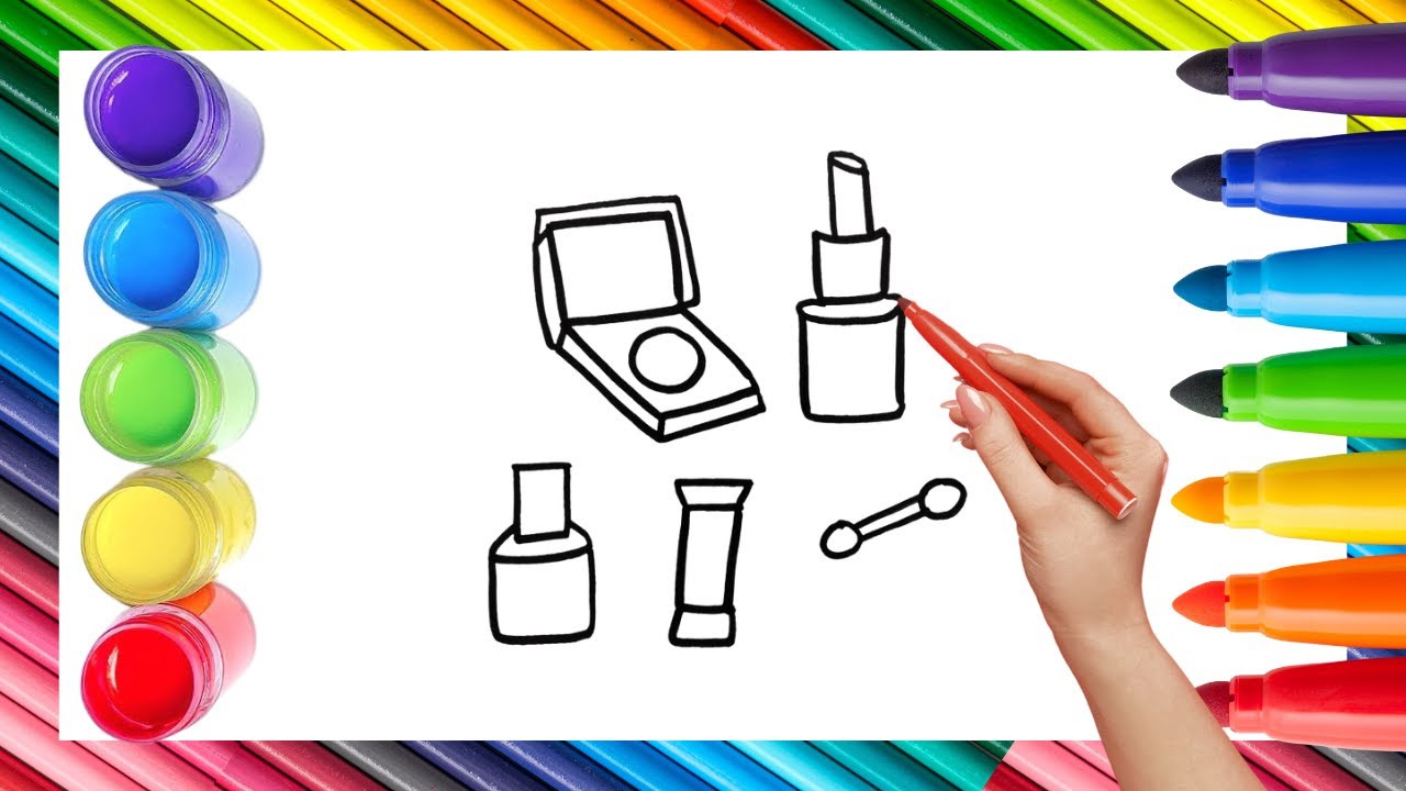 How To Draw cute Cosmetic Drawing, Painting & Coloring For Kids and Toddlers_🌈🎨 🐋