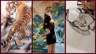 رسم لوحات فنية بمهارة وإبداع - الجزء 1 | Drawing art paintings skillfully and creatively - part 1