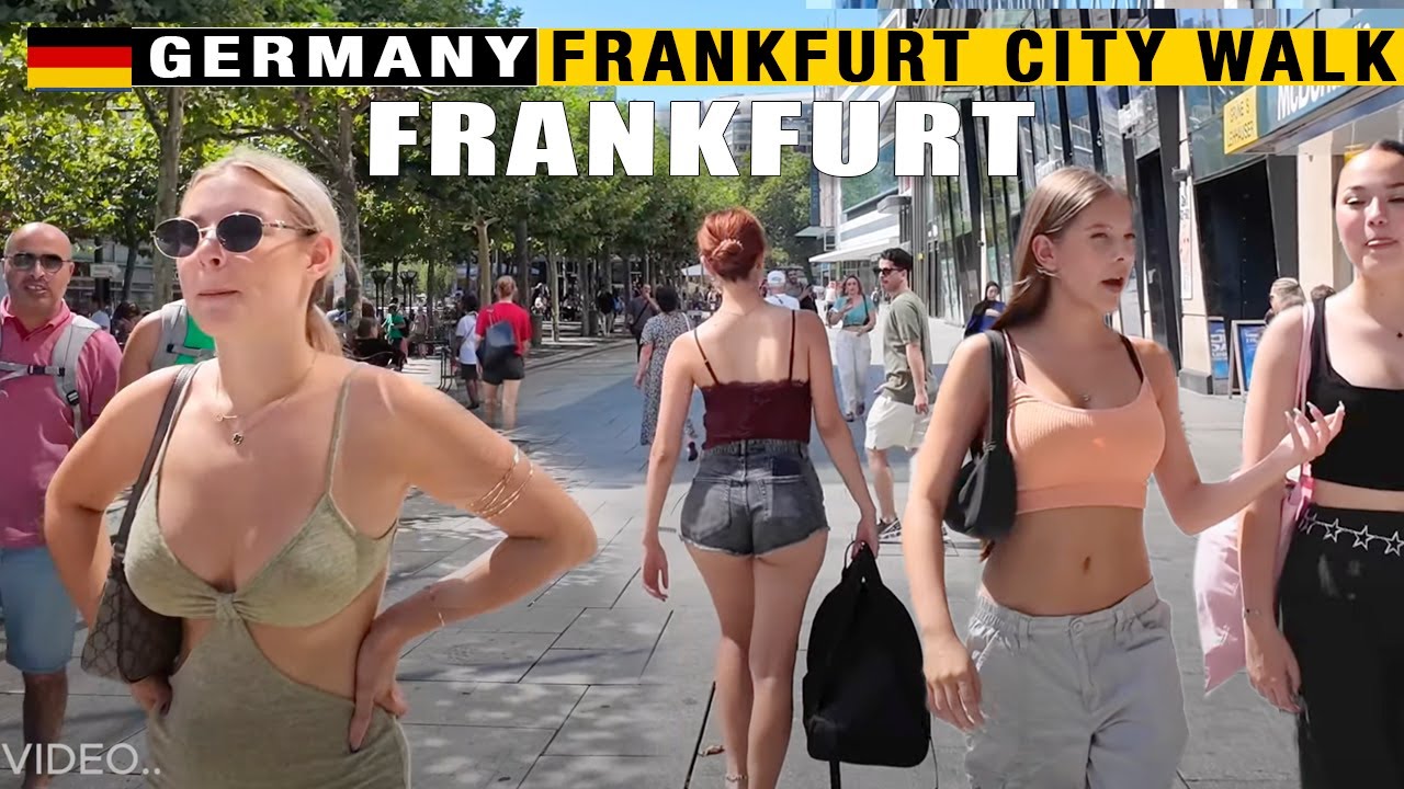 🇩🇪☀️"Sunshine in Frankfurt: Discovering the City on a Hot Day!" | Frankfurt Walk 4K