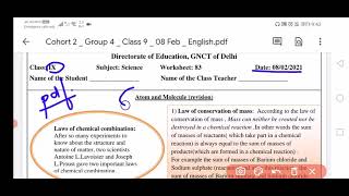 Class-9 Science Worksheets-83 Date-08/02/2021