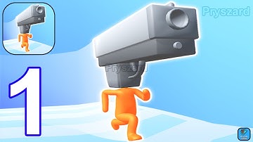 Gun Head Run - Gameplay Walkthrough Part 1 Levels 1-15 Split Gun Run 3D (Android, iOS)