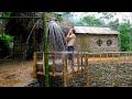 Primitive skills expand the yard  make shower by bamboo outdoor shower