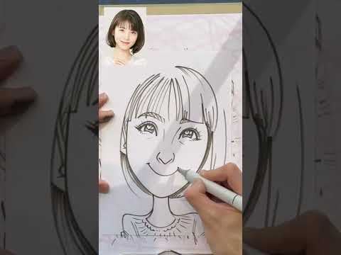 驚異の一発描き似顔絵！ 浜辺美波 #Shorts