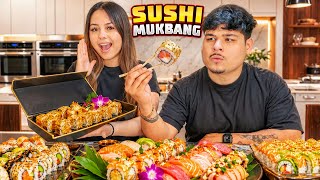 TRYING SUSHI FOR THE FIRST TIME!!! MUKBANG & QNA