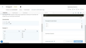 Instagram  Codechef solution || Starter 71 codechef contest