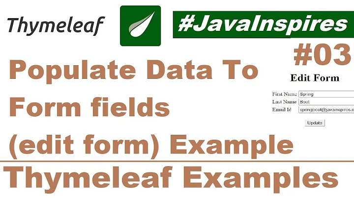 Populate Data to The Form Fields(Edit Form) Example - Thymeleaf Examples | Java Inspires