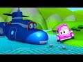 Carl the Super Truck transforms into a Submarine to help the Little Pink Car in Car City | Cartoons
