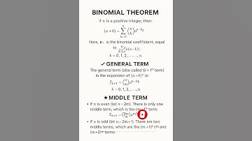 #education  An easy way to understand the Binomial theorem general and middle term for class #11